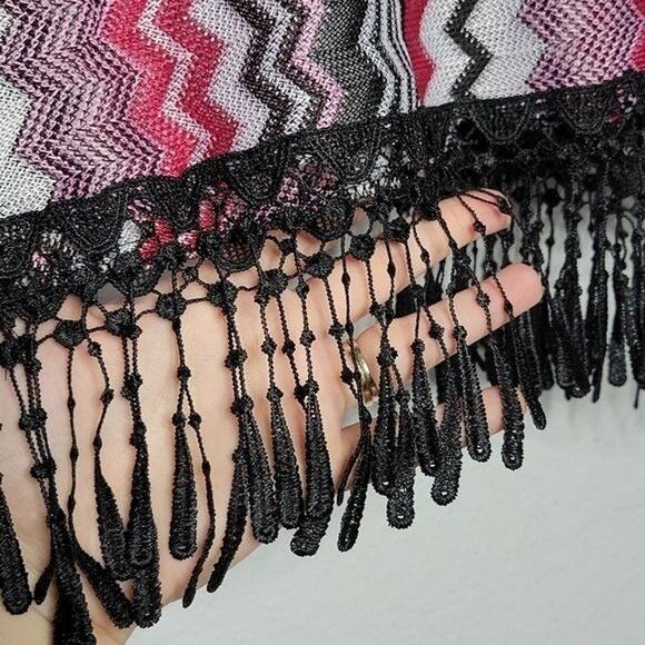 Miken Swim Chevron Crochet Hem Swim Cover Up NEW Women's Large - Picture 4 of 8